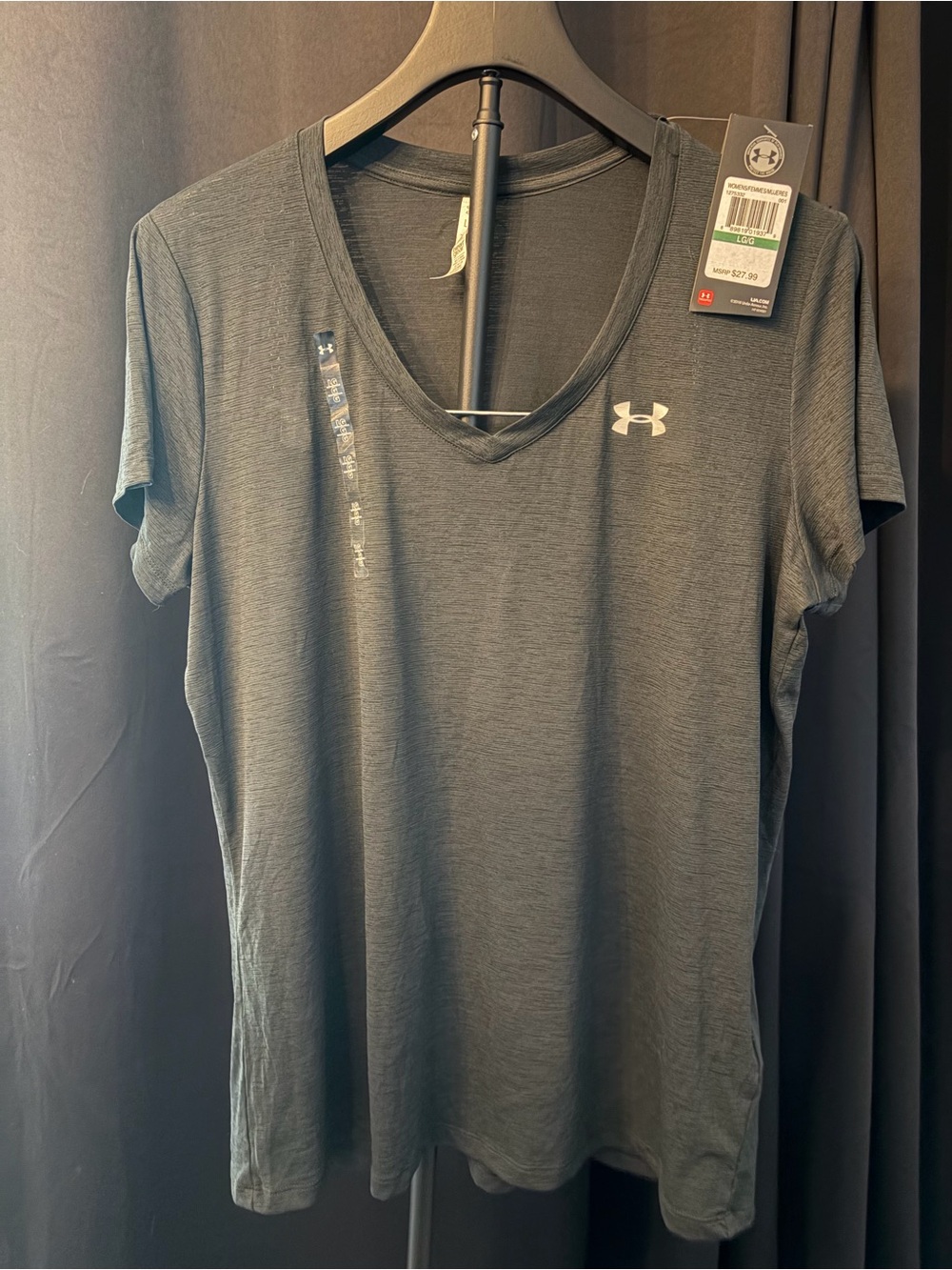 Under Armour Women’s V-Neck Short Sleeve Tee — Charcoal
